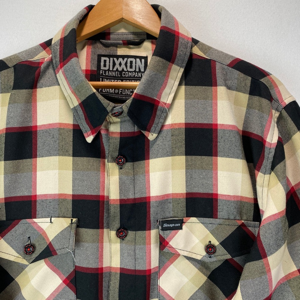 Dixxon Flannel Co Snap-on Limited Edition Mens 2X Tan Red Plaid D-Tech Shirt